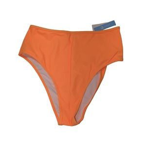 NWT Cupshe Bikini Bottoms Orange Nylon Woman's Large